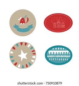 Set of colorful templates for winter time
