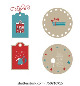 Set of colorful templates for winter time
