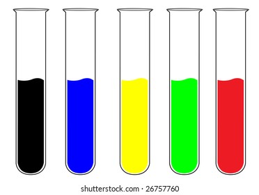 Set of colorful test tubes. Vector