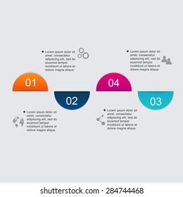 Set of colorful text box with steps, trendy colors. Vector illustration can be used for workflow layout, diagram, number options, web design.