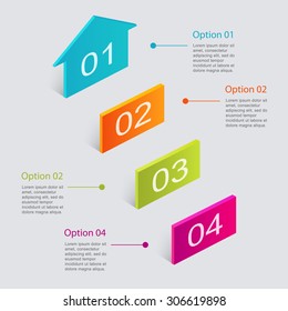 Set of colorful text box with steps, trendy colors. Vector illustration can be used for workflow layout, diagram, number options, web design.