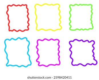 set of colorful text boxes with hand-drawn frames