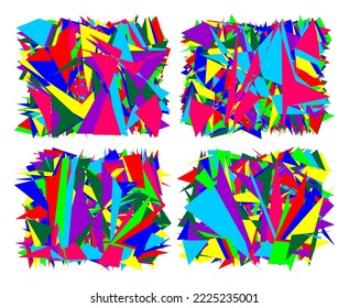 Set of Colorful textured abstract elements