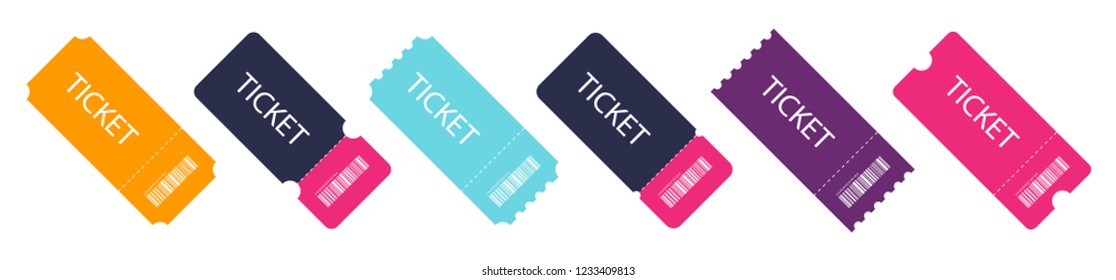 Set of colorful ticket. Blank Template Tickets. Eps10