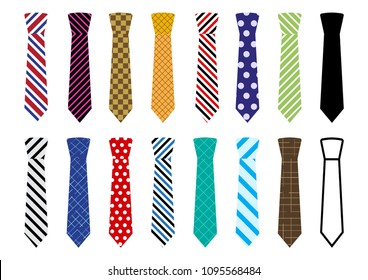 Set of colorful ties. Vector illustration