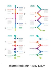 Set Of Colorful Time Line