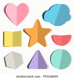 Set of colorful torn note papers with vector illustration