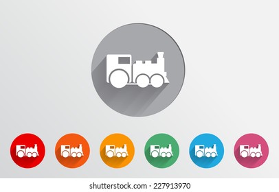 Set of colorful train icons