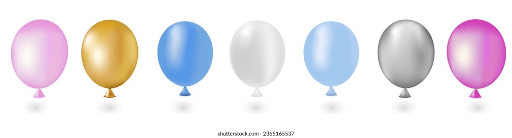 Set of colorful transparent balloons