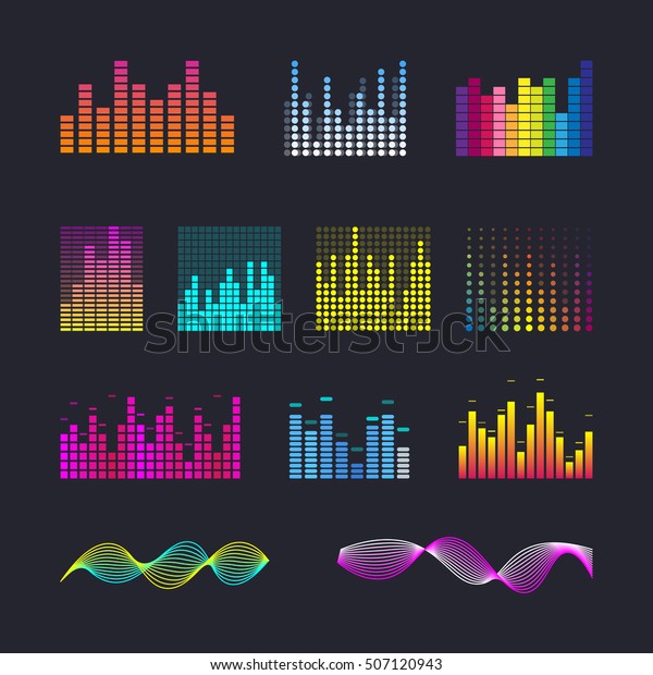 カラフルなui Ux音楽イコライザのサウンド波を設定します オーディオ電子バー 音楽波のインターフェイス Djのベクターイラスト カラフルなライトオーディオ信号 のベクター画像素材 ロイヤリティフリー