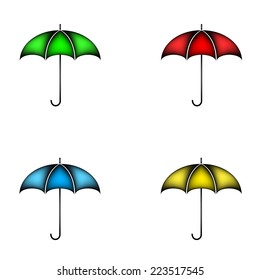 Set of colorful umbrella