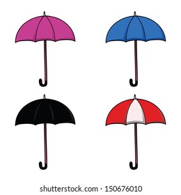 Set of colorful umbrellas