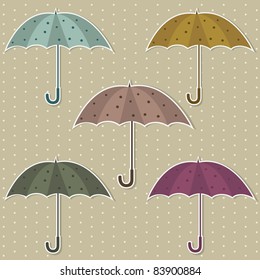 set of colorful umbrellas