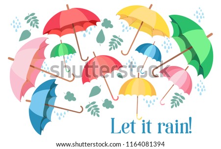Set of colorful umbrellas
