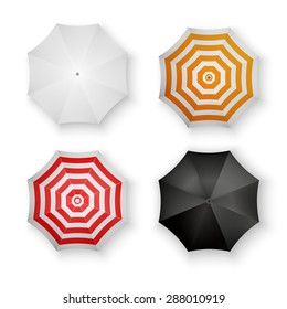 Conjunto de sombrinhas coloridas Ilustração isolada de vetor
