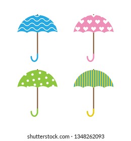 Set of colorful umbrellas vector