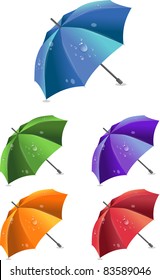 Set of colorful umbrellas, vector illustration