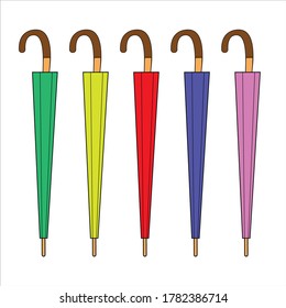 A set of colorful umbrellas.Illustration. Vector.
