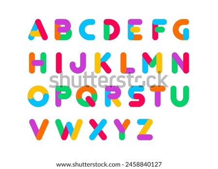 Set of colorful uppercase alphabet vector design for pride month celebration.