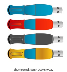 set of colorful usb flash drive disk illustration design vector