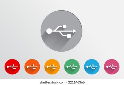 Set of colorful USB  icons-EPS10
