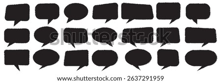 Set of Colorful variety blank empty speech bubbles for text, chatting, message box. Speak bubble text, cartoon chatting box, message box. Blank empty speech bubbles. Vector illustration. Eps 10
