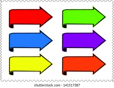 Set of colorful vector arrows