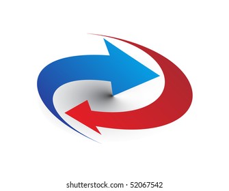 Set of colorful vector arrows with white background.