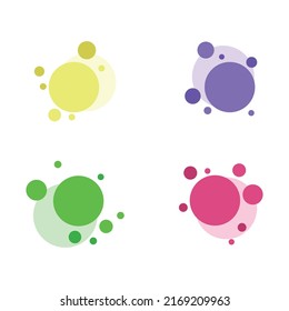 A set of colorful vector backgrounds in the form of round paint spots for web design and application design. Isolated vector elements.