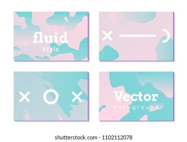 Set of colorful vector backgrounds with organic shapes and gradient. Pastel colors cover collection