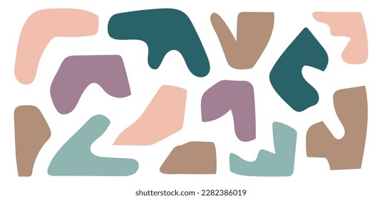 Set  colorful vector backgrounds of random shape.Vector illustration isolated on a white background.