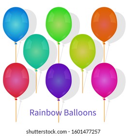 Set of colorful vector balloons