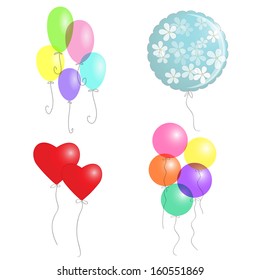 Set of colorful vector balloons