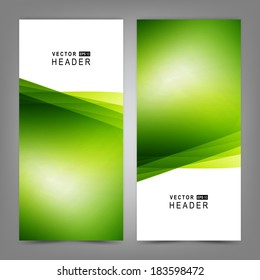 Set of colorful vector banners or business card with abstract lines.  Vector illustration 