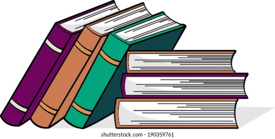 Set of colorful vector books 