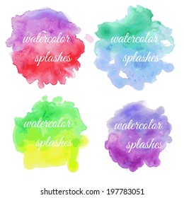 Set Colorful Vector Brush Splatters Stock Vector (Royalty Free ...