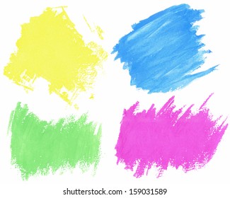 set of colorful vector brush strokes