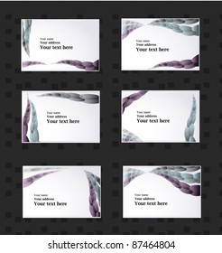 Set of colorful vector business cards with white background