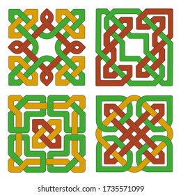 Set of colorful vector celtic knots