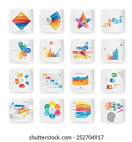 Set of colorful vector design for workflow layout, diagram, number options, web design, presentation template, infographics.