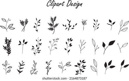 Set of colorful vector floral elements, Hand draw clipart collection, Watercolor floral composition. Clipping path included. Fast isolation. Hi-res file. Hand-painted. Raster illustration.