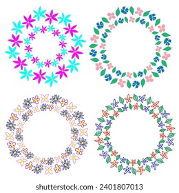 Set of colorful vector geometric abstract frames
