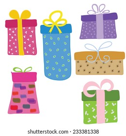 set of colorful vector gift boxes