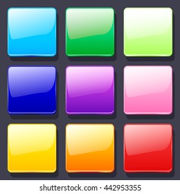 Set of colorful vector glass backgrounds for the app icons.