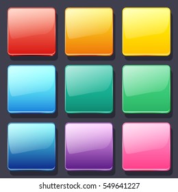 Set of colorful vector glass backgrounds for the app icons.
