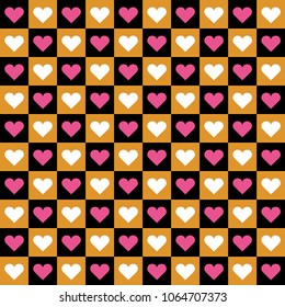Set of colorful vector hearts, Hearts background of textile pattern, Various color hearts icons