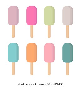 Set of colorful vector ice-creams.