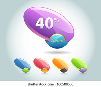 Set of colorful vector Icon Ball