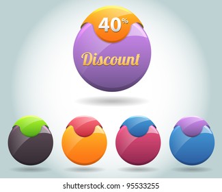 Set of colorful vector Icon Ball