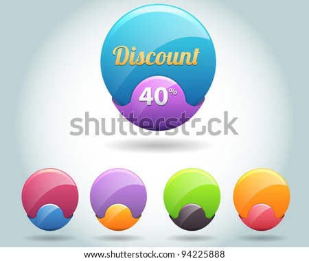 Set of colorful vector Icon Ball